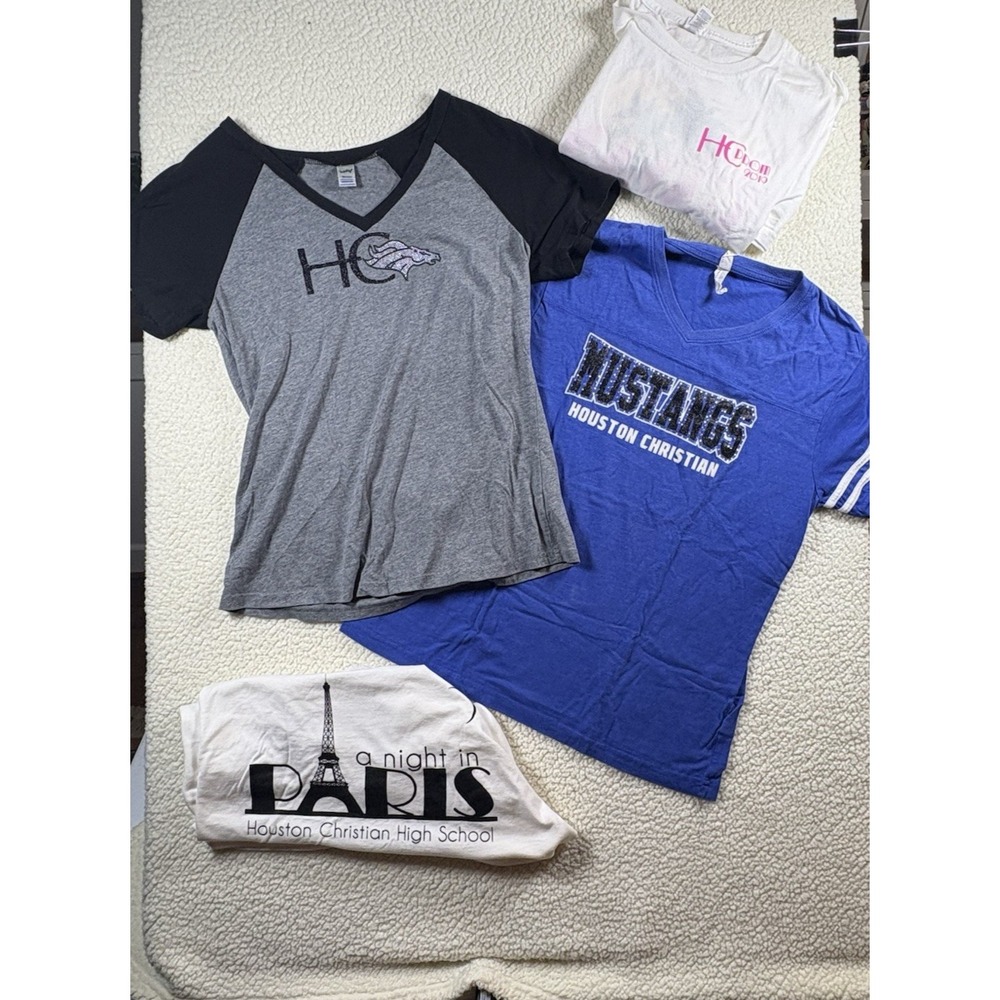 Houston Christian High School T-Shirt Bundle Graphic Logo Spirit Wear M L